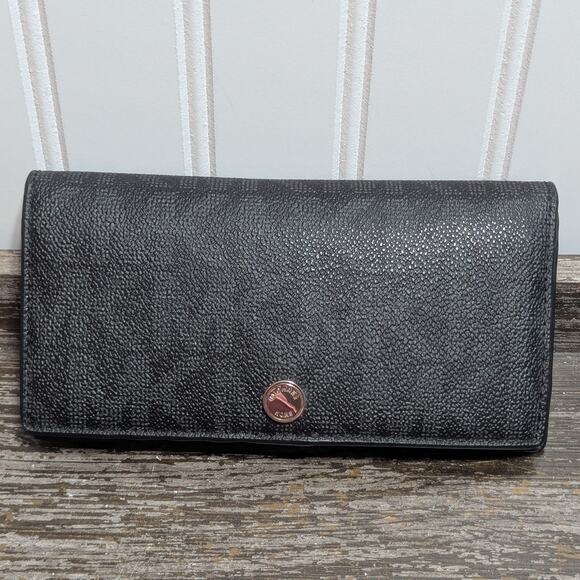 Michael Kors Women's Black MK Logo Long Bifold Wallet Card Organizer - Picture 1 of 4